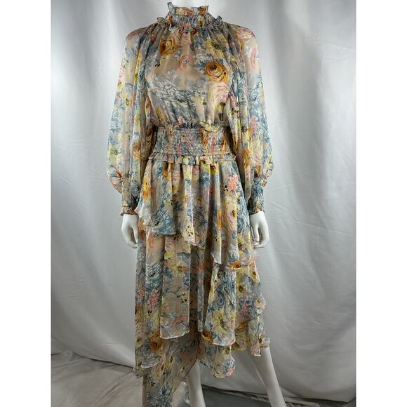 Elliatt 'Astrid' Cream Multi Polyester Dress Size S - Picture 2 of 4
